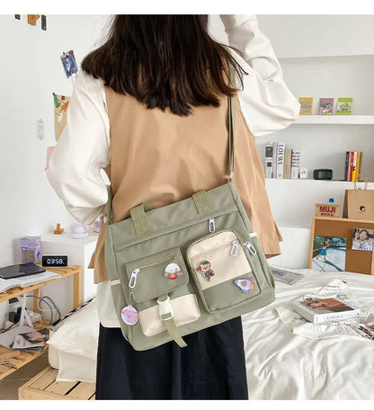 Waterproof Canvas Women’s Handbag – Nylon Shoulder Tote, Oxford Crossbody Messenger Bag for Girls