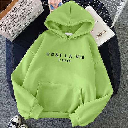 Women's Casual Print Loose Hoodie – Spring Long-Sleeve Harajuku Pullover Sweatshirt, Streetwear Style