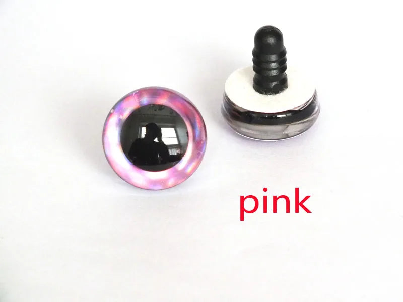 20PCS 3D Colorful Trapezoid Doll Eyes — 12 Colors, Sizes 9mm–35mm for DIY Crafting & Toy Making