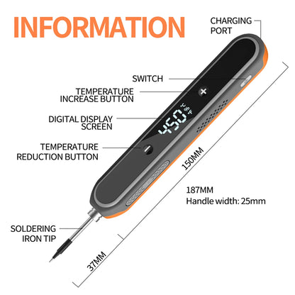 Portable Type-C Digital Soldering Iron Kit – 8-15W Fast Heating Adjustable Temperature Mini Repair Tool