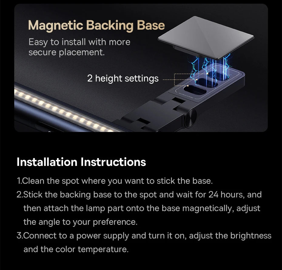 Baseus Magnetic USB Computer Screen Light – Hanging LED Desk Lamp for Monitor, Laptop, and Reading