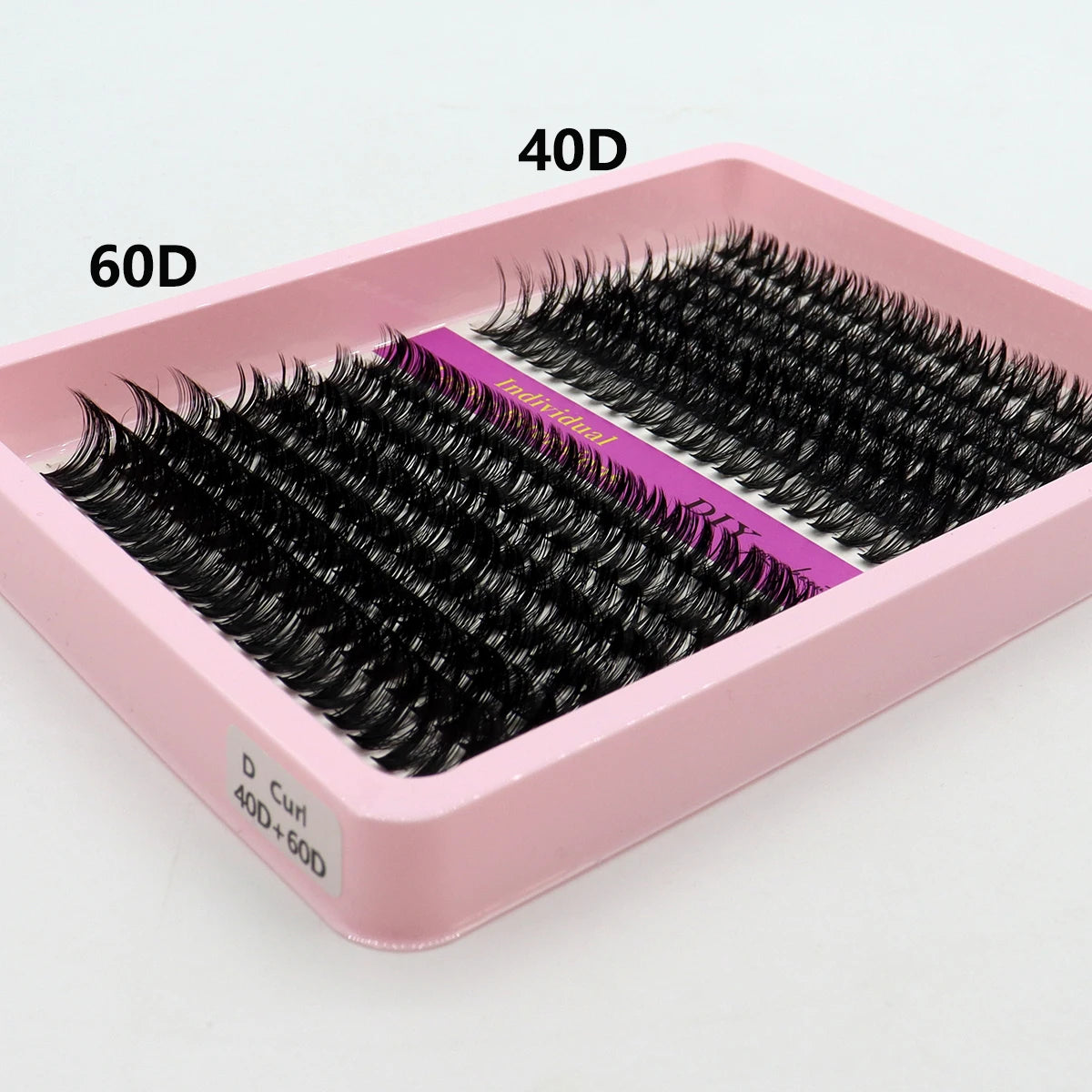 40D–100D Segmented Tufted Eyelashes – 14 Rows Mixed 10–16mm Black Matte DIY Grafted False Eyelash Extensions for Volume Makeup Look