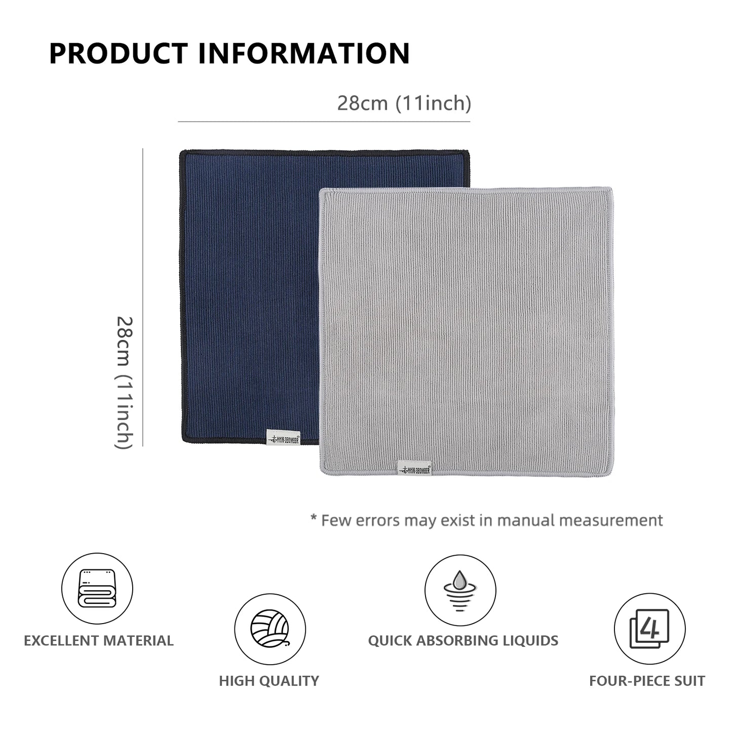 MHW-3BOMBER Barista Coffee Towels – Professional Square Cleaning Cloths for Espresso Machines & Kitchen Use
