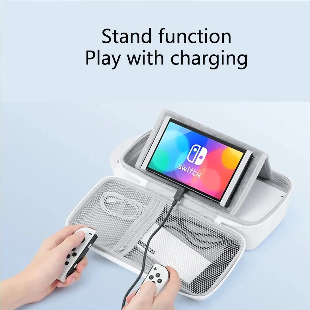 Data Frog Switch OLED/LITE Handheld Storage Bag: Nintendo Switch Portable PU Carrying Case - Protection Travel Bag