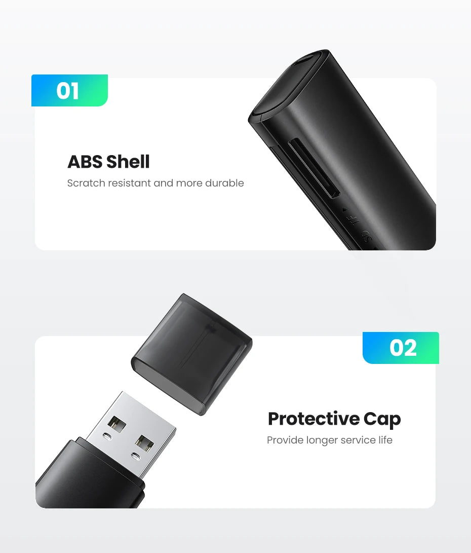 UGREEN USB 3.0 Card Reader – SD/Micro SD/TF Memory Card Adapter for PC & Laptop Accessories
