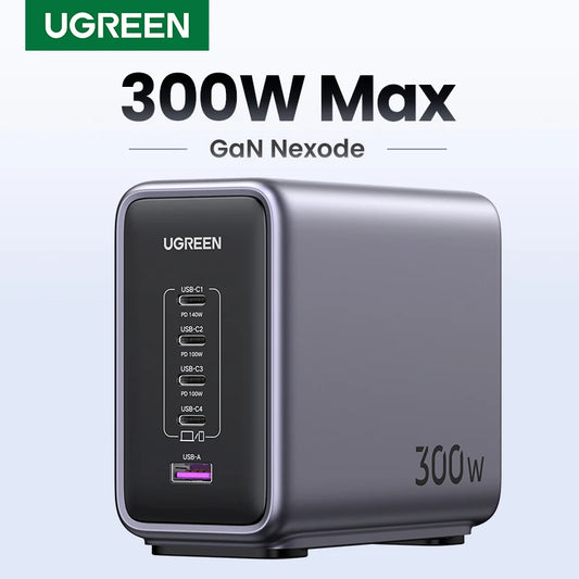 UGREEN 300W GaN Desktop Charging Station - 140W Max Single Port USB Charger with PD3.1 Fast Charging for MacBook Pro, iPad, iPhone