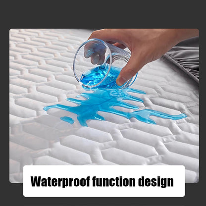 Waterproof Mattress Protector - Soft Breathable Fitted Bed Cover with Washable Printed Bedding Protection