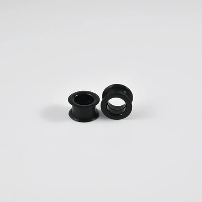 Pair of Supersize Black Silicone Double Flared Ear Tunnel Plugs — Flesh Gauge Expander Stretchers for Piercing