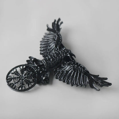 Gothic Crow Hair Clip - Vintage Raven Barrette for Women, Witch Viking Halloween Cosplay Accessory