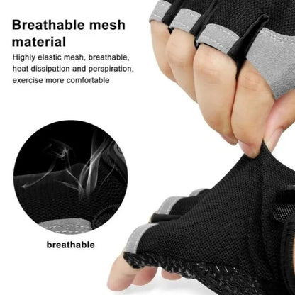 Fingerless Gym Gloves – Anti-Slip, Shock-Absorbing & Breathable Sports Gloves for Training & Weightlifting