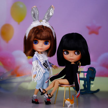 ICY DBS Blythe Doll – Tan Skin Matte Face with Eyebrows, 1/6 BJD Joint Body, Anime Christmas Gift