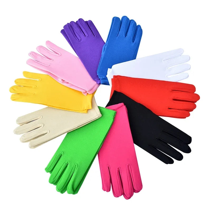 Women’s Satin Summer Gloves – Thin Breathable Solid Color UV Sun Protection Gloves for Driving, Dance & Ceremonial Performance