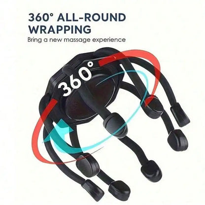 Cordless Electric Scalp Massager – 360° Head Massager with 8 Finger Tips for Deep Relaxation & Stress Relief, Holiday Gift