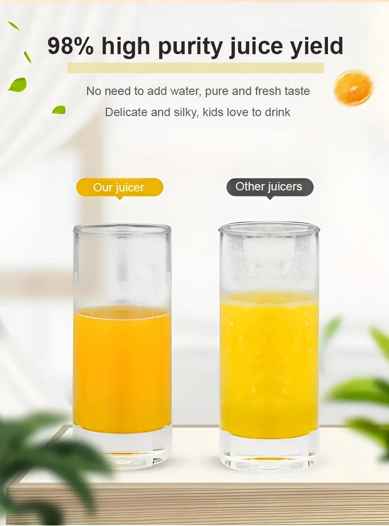 Portable Electric Fruit Juicer — Mini Household Juicer Cup for Fresh Orange & Fruit Juice Separation