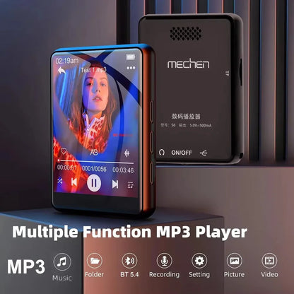 128GB Bluetooth 5.4 MP3 Music Player – HiFi Audio, Built-in Speaker, 2.4” Touch Screen MP4 Player with E-Book, Video & Recording
