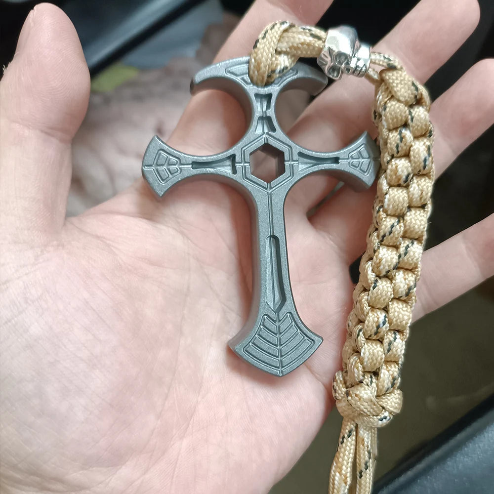 EDC Tactical Cross Pendant - Compact Outdoor Utility & Everyday Carry Accessory