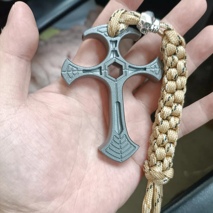 EDC Tactical Cross Pendant - Compact Outdoor Utility & Everyday Carry Accessory