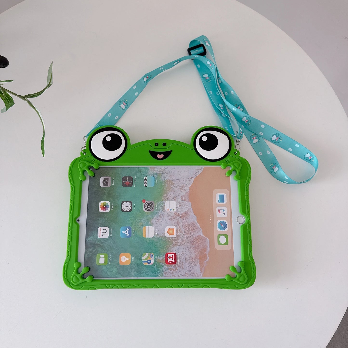 3D Cartoon Frog iPad Case - Soft Silicone Protective Cover with Adjustable Stand