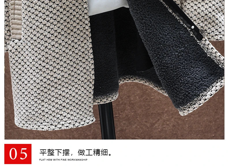Men's Cashmere Hooded Cardigan Coat – Warm Fleece Long Sweater Jacket for Autumn Winter