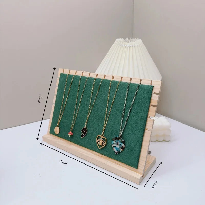 Creative Solid Wooden Necklace Display Frame – Pendant Support Jewelry Display Stand
