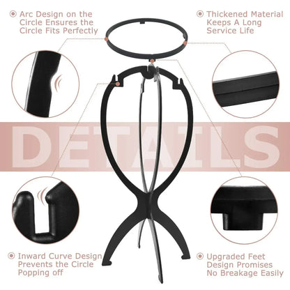 10Pcs Wig Stand Set - Portable Plastic Wig Cap Holder for Home, Salon & Travel Use