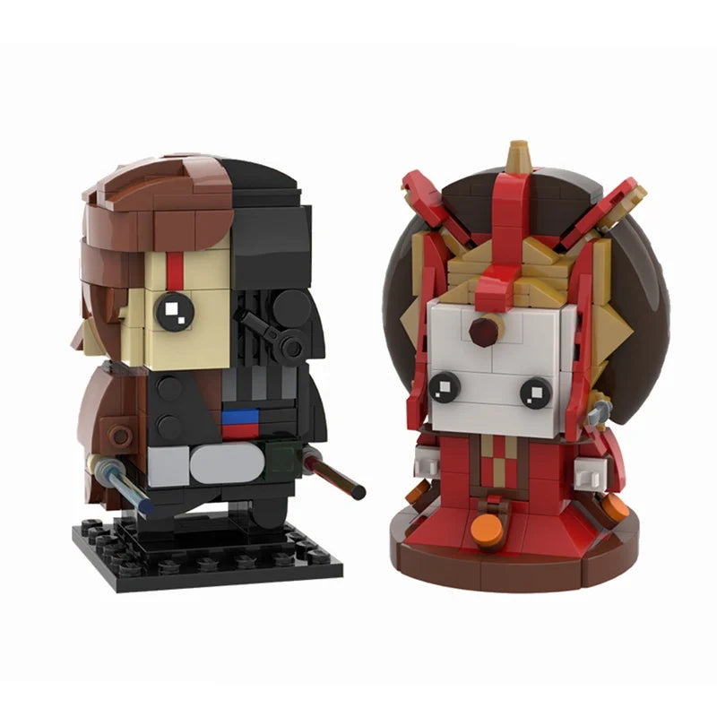 LEQUMOC Space Wars Building Block Figures Set – Vader, Anakin, Queen, Jar Binks & General Grievous Toy Bricks Gift for Kids
