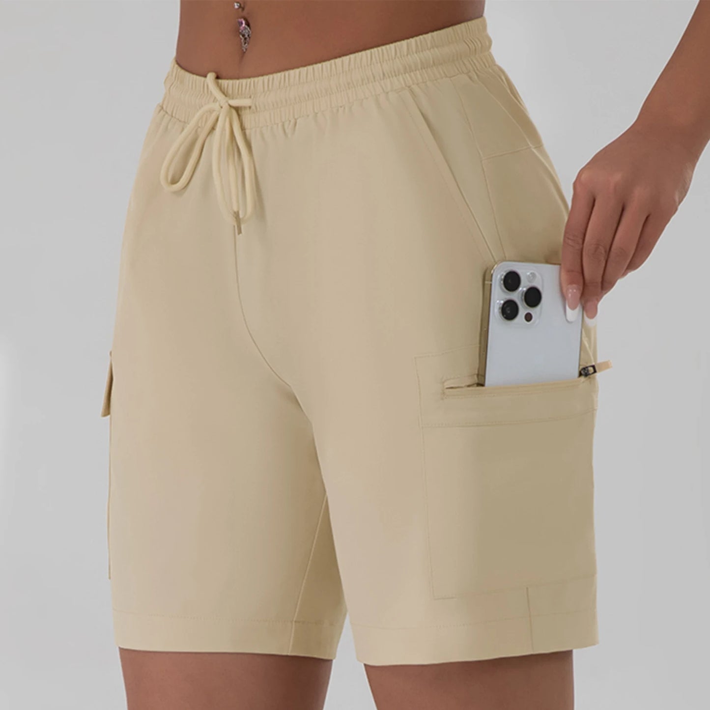 Women’s Lightweight Cargo Shorts - Loose Quick-Dry Outdoor Hiking Shorts with 4 Utility Pockets