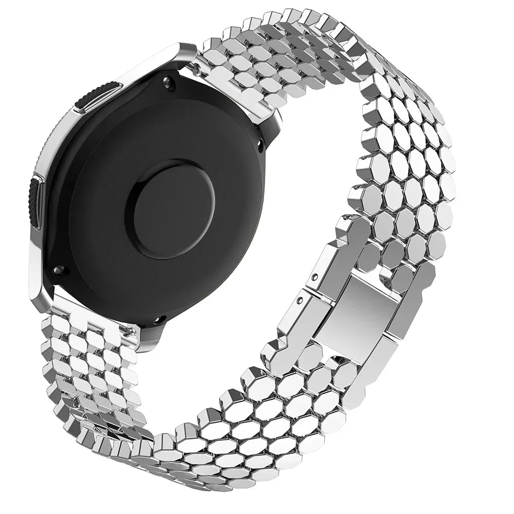 22mm/20mm Stainless Steel Strap for Samsung Galaxy Watch 3, Gear S3, Active 2 & Huawei/Amazfit Watch Bracelet
