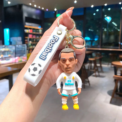 Creative Cartoon CR7 Football Keychain – Cute Cristiano Ronaldo Penalty Kick Bag Charm for Men & Women