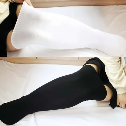 Oversized Women’s Leg Warmers - Thigh-High Over-Knee Socks in White or Black, Plus Size 3XL–5XL