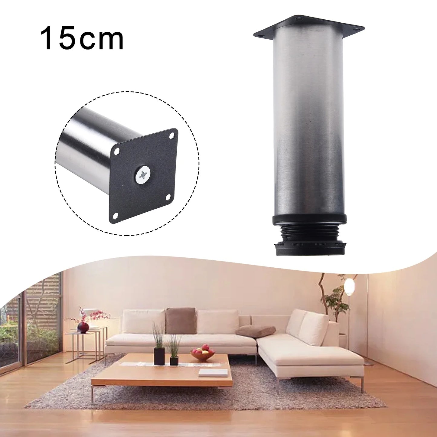 Stainless Steel Adjustable Sofa Legs | Furniture Cabinet Support Legs for Tables, Sofas, & Beds