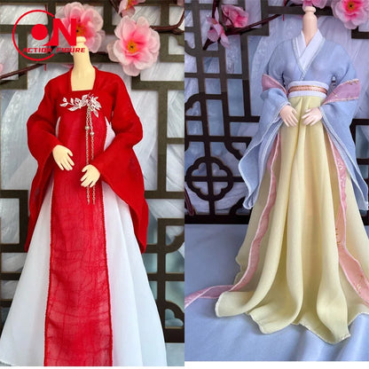 1/6 Female Doll Hanfu Outfit – Ancient Traditional Dress for 12-Inch Action Figures, Cosplay Model Toy