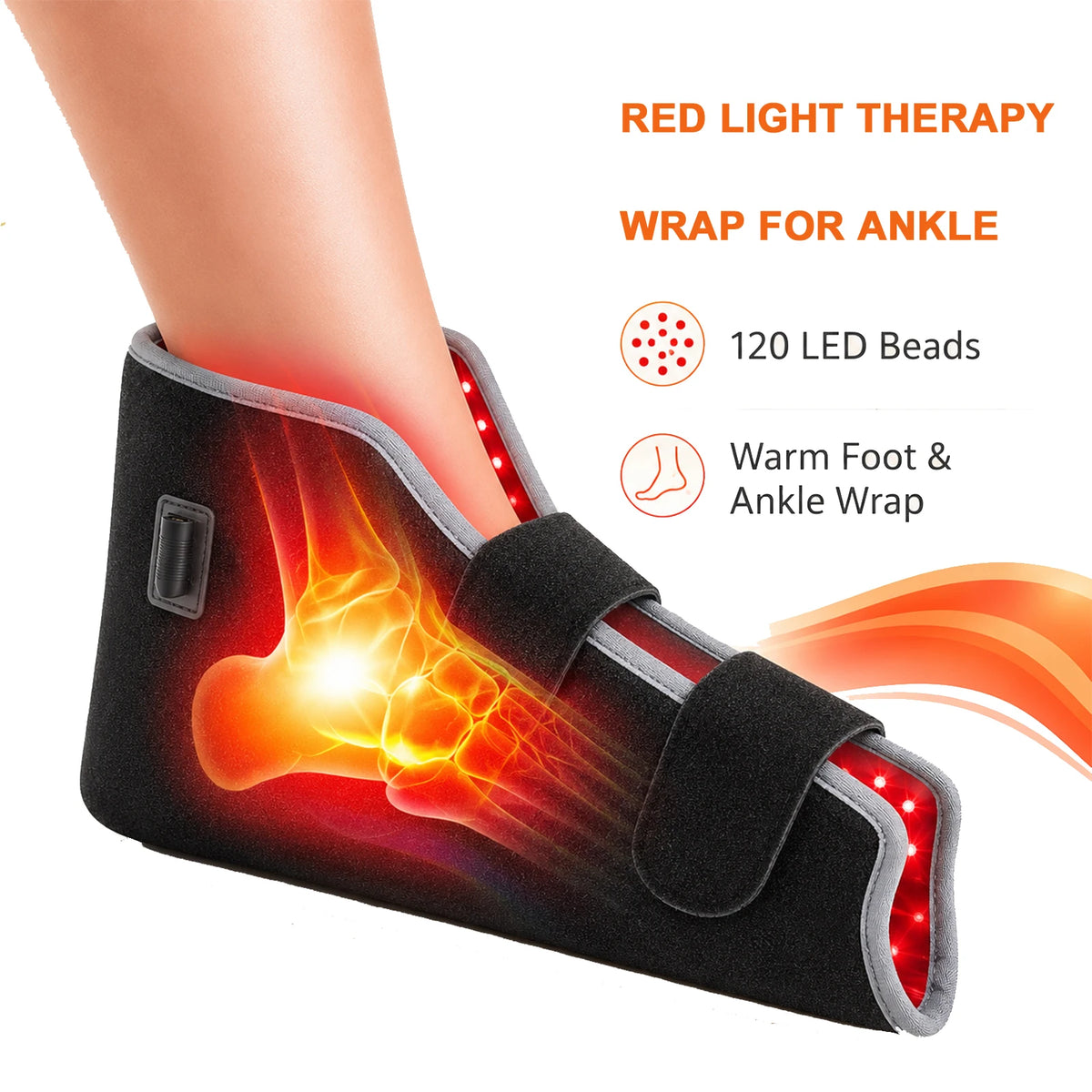 120LED Red Light Therapy Belt - 660nm Red Light & 850nm NIR Phototherapy Wrap for Ankle & Joint Care