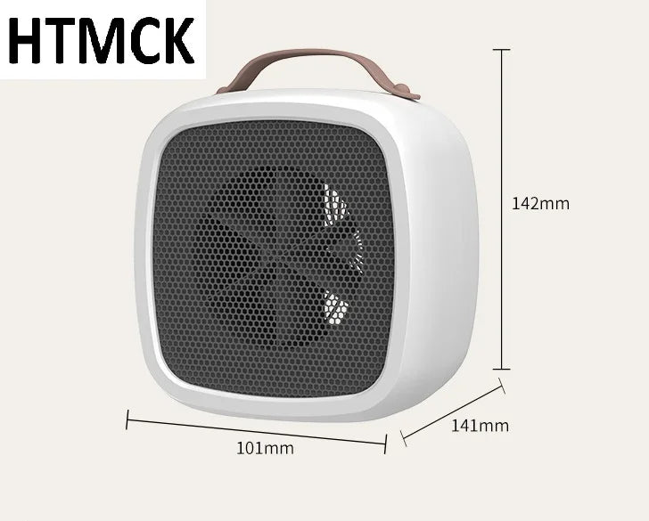 HTMCK 500W Portable Mini Space Heater - PTC Ceramic Heating Fan, Quiet Fast Warm-Up for Home and Office Use