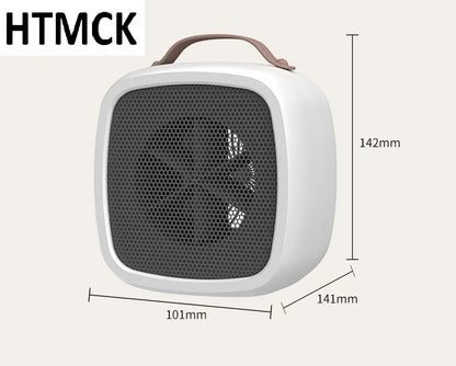 HTMCK 500W Portable Mini Space Heater - PTC Ceramic Heating Fan, Quiet Fast Warm-Up for Home and Office Use