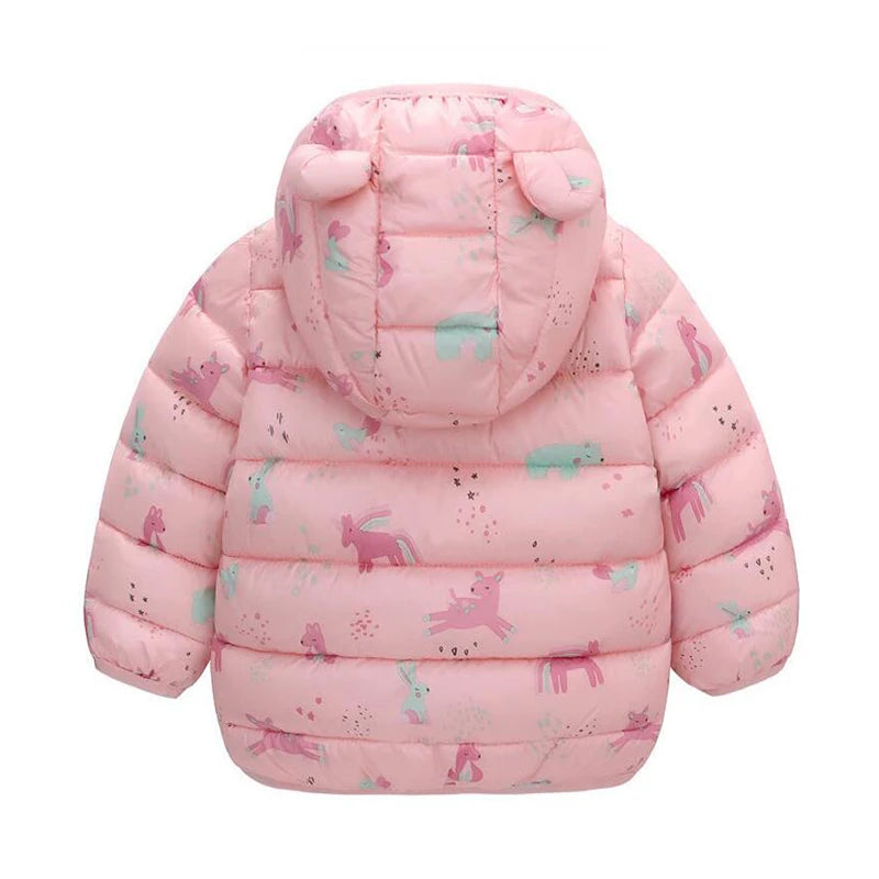 Baby Lightweight Hooded Down Jacket – Warm Zipper Coat for Boys & Girls (0-5 Years), Winter Outerwear Gift