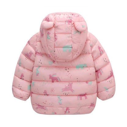 Baby Lightweight Hooded Down Jacket – Warm Zipper Coat for Boys & Girls (0-5 Years), Winter Outerwear Gift