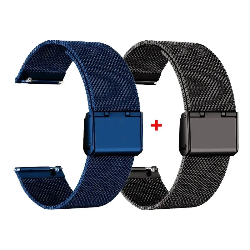 22mm/20mm Metal Watch Strap – Compatible with Garmin Vivoactive 3/4/5, Forerunner 245/645/745/965, Venu 2/3, SQ2 Music