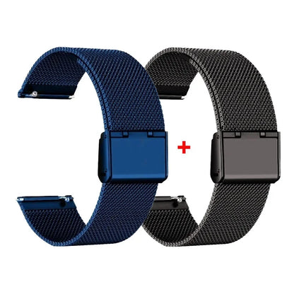 22mm/20mm Metal Watch Strap – Compatible with Garmin Vivoactive 3/4/5, Forerunner 245/645/745/965, Venu 2/3, SQ2 Music