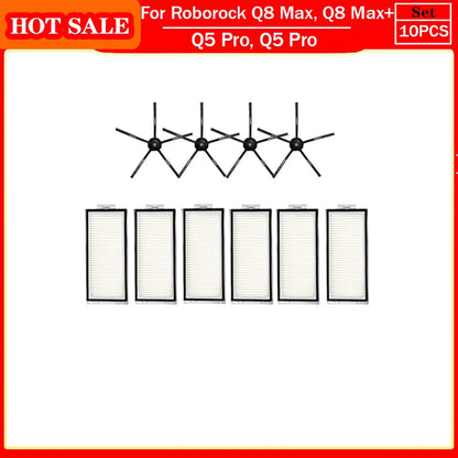 Roborock Q5 Pro & Q8 Max Replacement Parts – Main Brush, Side Brush, HEPA Filter, Mop & Dust Bag Accessories
