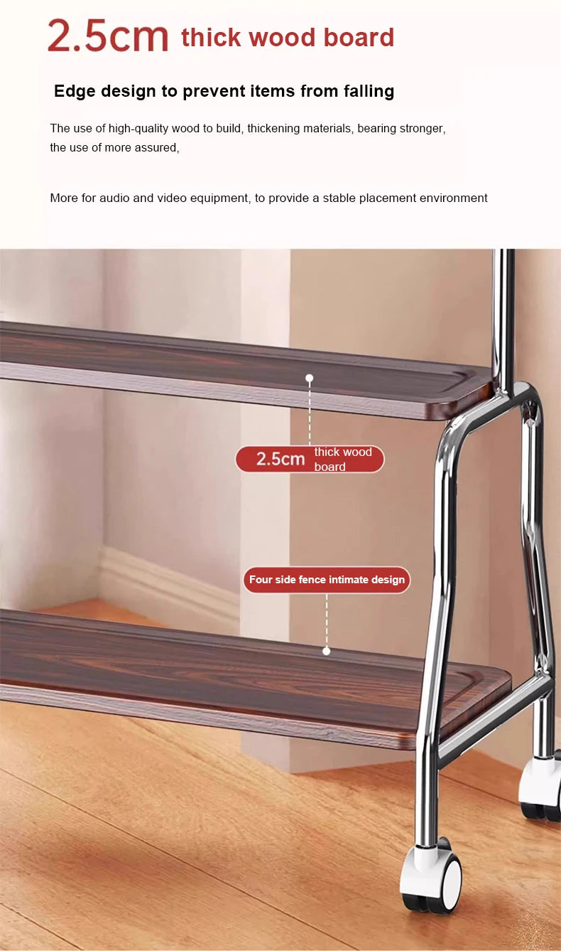 Rolling TV Stand on Wheels – Mobile Cart for 32–75in LCD & LED Flat/Curved TVs, Holds 110lbs, VESA 600x400mm
