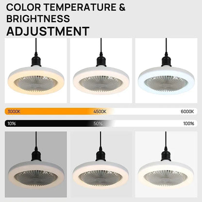 Transform Your Space with a 3-in-1 Ceiling Fan - Includes Lighting Lamp, E27 Converter Base, and Remote Control for Quiet Comfort in Bedroom and Living Room (AC85-265V)