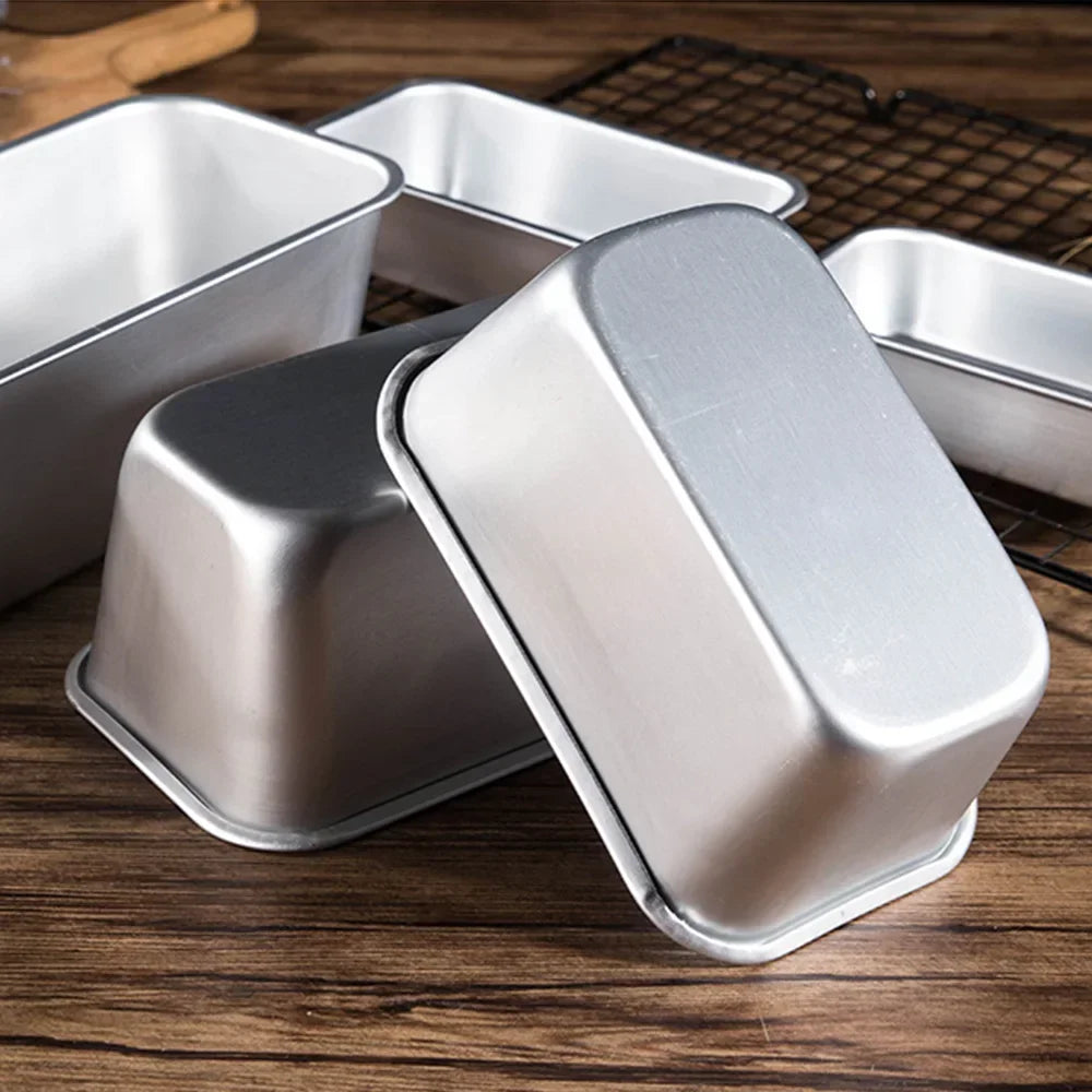 5-Size Aluminum Loaf Pan Set – Non-Stick Rectangle Baking Molds for Bread, Cake, Brownie, Cheese & Pastry