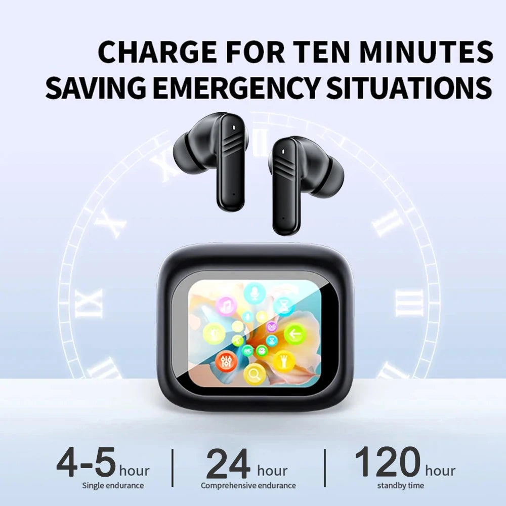 New Full Touch ANC Bluetooth 5.4 Earphones – HiFi Stereo Noise Cancelling Wireless In-Ear Earbuds with Mic & ENC