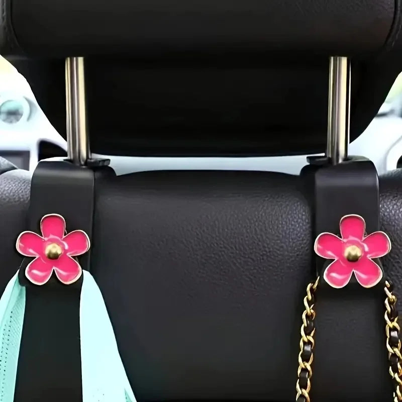 2PCS Universal Car Seat Headrest Hooks — Back Seat Organizer Hangers for Handbags, Bags, Clothes & Coats