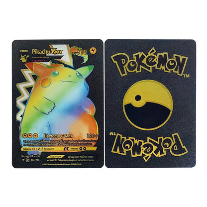 Pokemon Rainbow Gold & Silver VMAX GX Cards – Collectible Battle Trainer Cards in Spanish, English & French, Kids Toy Christmas Gift