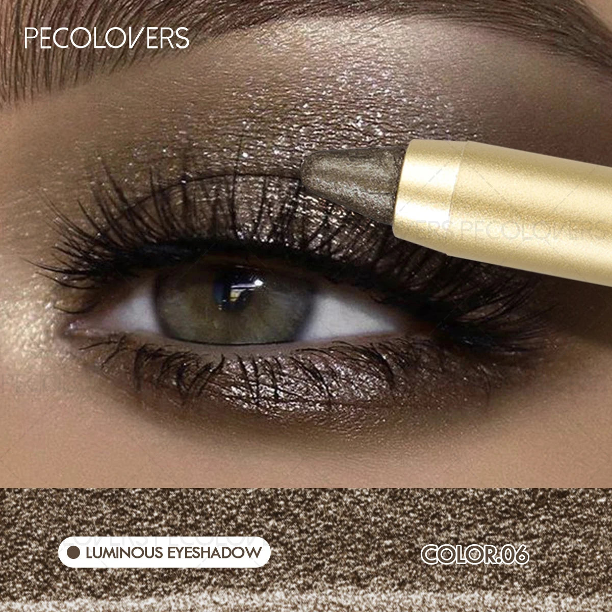 Dual-Ended Waterproof Eyeshadow Stick – Smudge-Proof Glitter and Matte Eye Makeup with Sponge Applicator