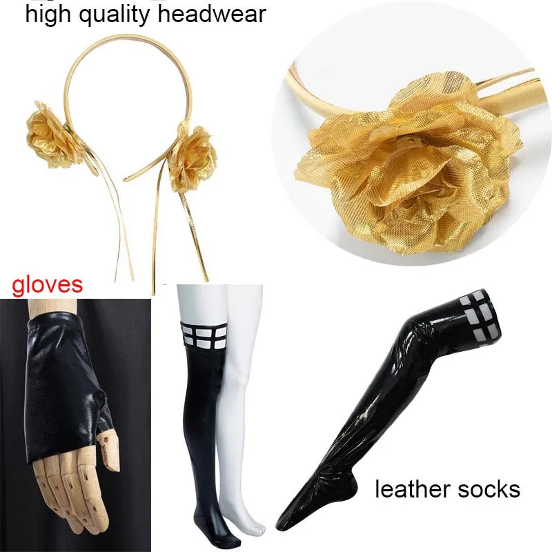 Yor Forger Cosplay Costume Full Set – Headband, Wig, Earrings, Elastic Thigh Stockings & Dress for Comic Con