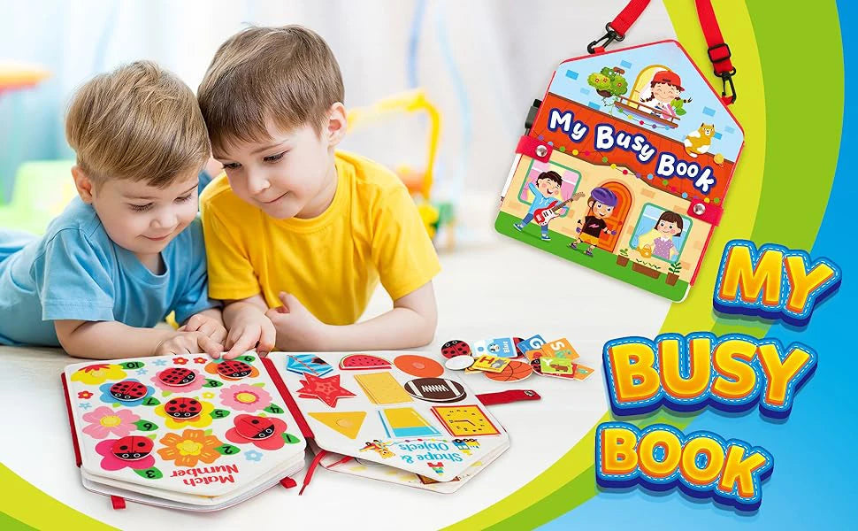 Montessori Toddler Busy Board – Dinosaur Dress-Up Sensory Toy for Learning Life Skills & Travel Backpack