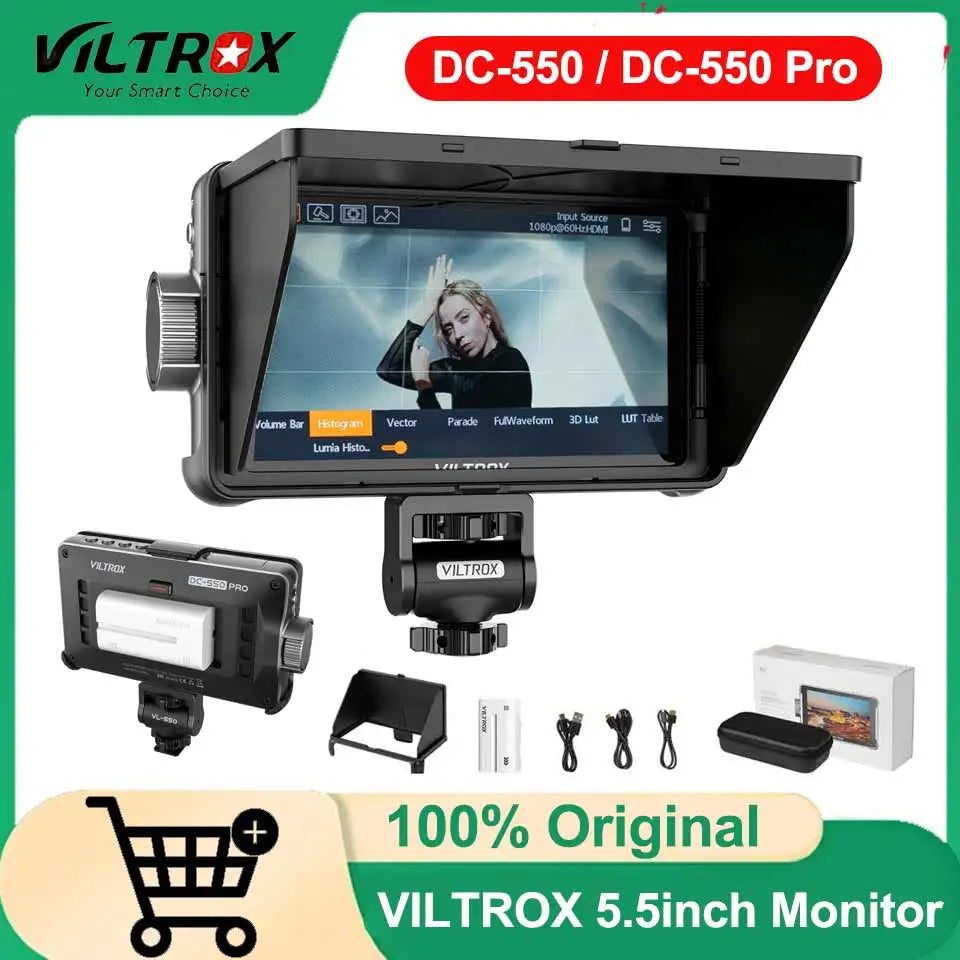 VILTROX DC-550 Pro 5.5" 4K Field Monitor - 1920×1080 HDMI Touchscreen Display with 3D LUT for Professional Video Production